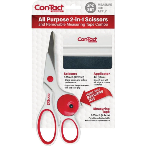 ConTact All Purpose 2-In-1 8-3/4 In. Scissors and Removable Measuring Tape Combo