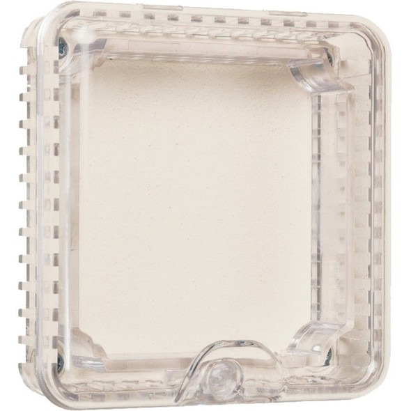 Small Thermostat Protector, Polycarbonate, Flush Mount, 4 in W x 4 in H x 1 3/8 in D, Clear