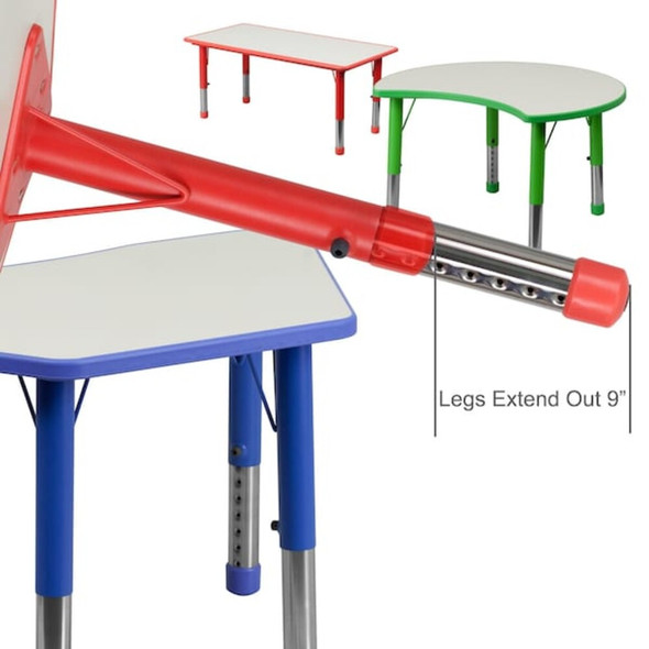 Rectangle Preschool Table,Green,21-7-8"x26-5-8", Plastic, Steel, Green  YU-YCY-098-RECT-TBL-GREEN-GG
