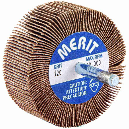 Merit Flap Wheel, 2-1/2 Dia, 1 W, Shk 1/4, 120 08834137412