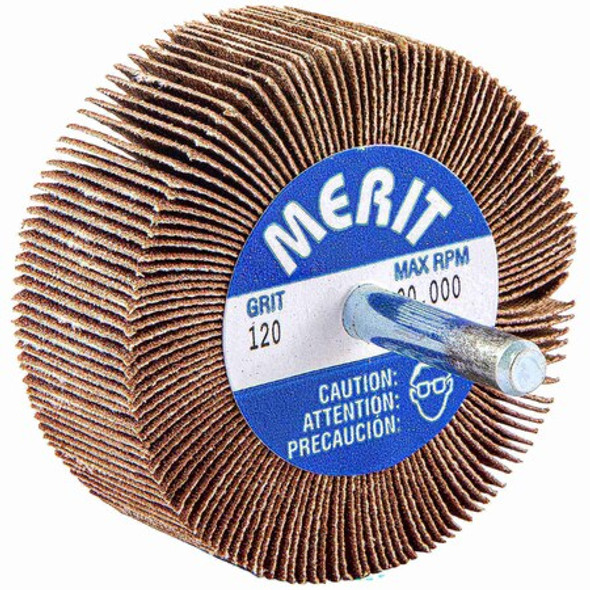 Merit Flap Wheel, 2-1/2 Dia, 1 W, Shk 1/4, 120 08834137412