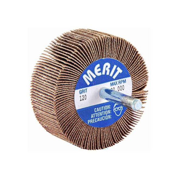 Merit Flap Wheel, 2-1/2 Dia, 1 W, Shk 1/4, 120 08834137412
