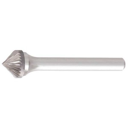 Osg Carbide Bur,90 deg. Cone,1/4 in. 849-2500