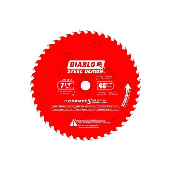 Diablo Circular Saw Blade, Cermet, Dia 7.25 in D0748CFA