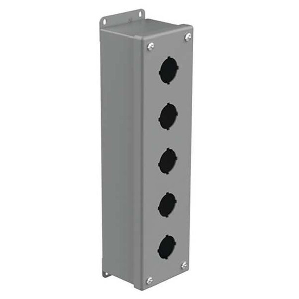 Nvent Hoffman PushButtonEnclosure,30mm,5Holes,Steel E5PB