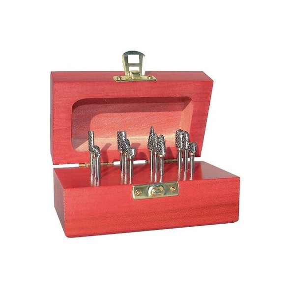 Manufacturer Varies Carbide Bur Set,Double Cut,1/4 in,8 pc 310-120020