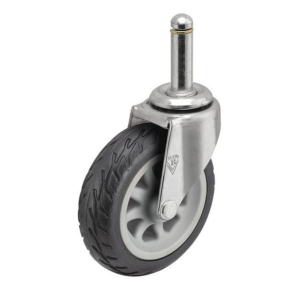 3" X 13/16" Rubber No-Matic Swivel Caster, No Brake, Loads Up To 110 lb