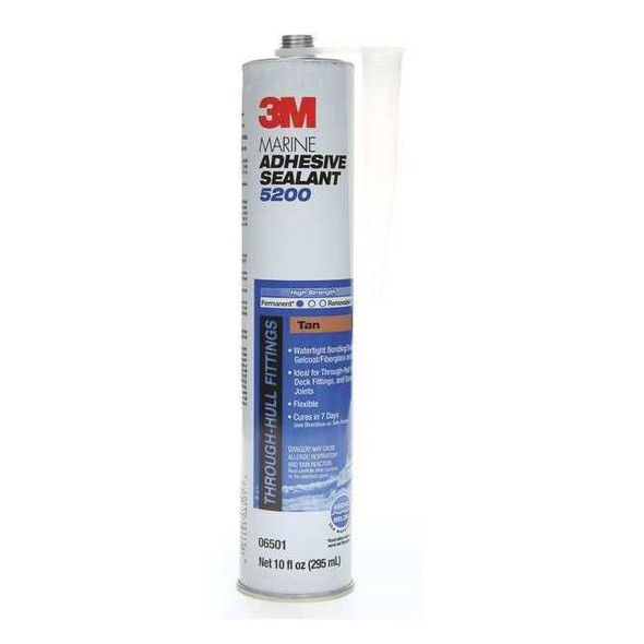 Polyurethane Adhesive Sealant, 10 oz, Cartridge, Tan, Polyurethane Base, 5200