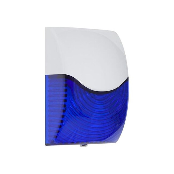 Alert Siren, Horn and Strobe, 12 to 24V DC, 85 to 105 dB, 8 Sound Patterns, Blue