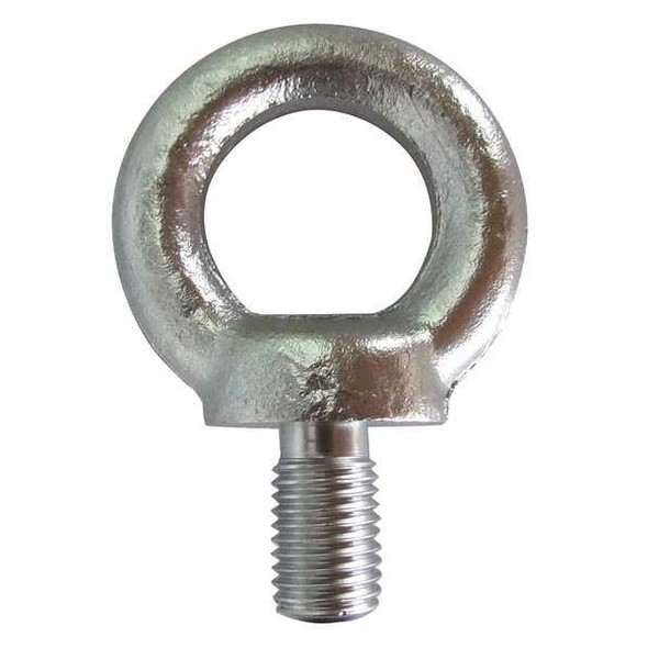 Eye Bolt With Shoulder, M30-3.50, 45 mm Shank, 60 mm ID, Steel, Zinc Plated