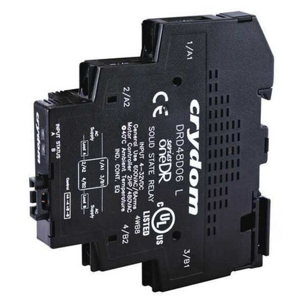 Crydom Dual Solid State Relay, 2 Phase, Screw Clamp, DIN Rail, SCR DRD48D06