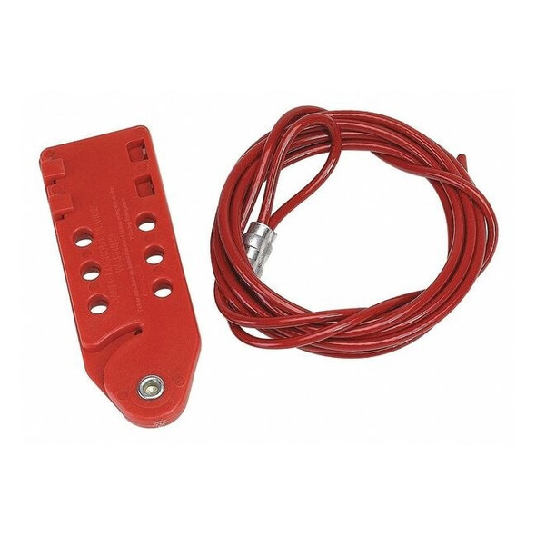 Condor Cable Lockout,Red,Cable 10 ft. L 437R29