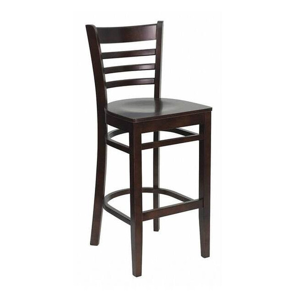 Flash Furniture Wood Barstool,Walnut,Ladder Back XU-DGW0005BARLAD-WAL-GG