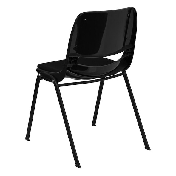 Flash Furniture Pad Stack Chair,Plastic,Black RUT-EO1-01-PAD-GG