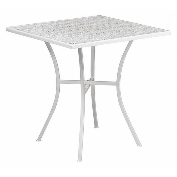 Flash Furniture 28" Square White Steel Patio Table - Event Table CO-5-WH-GG