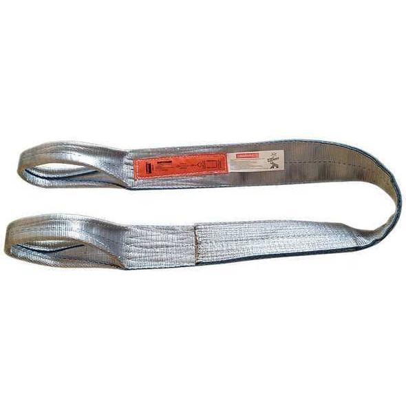 Dayton Web Sling, Type 3, 8 ft L, 1 in W, Polyester, Gray 2MJV5