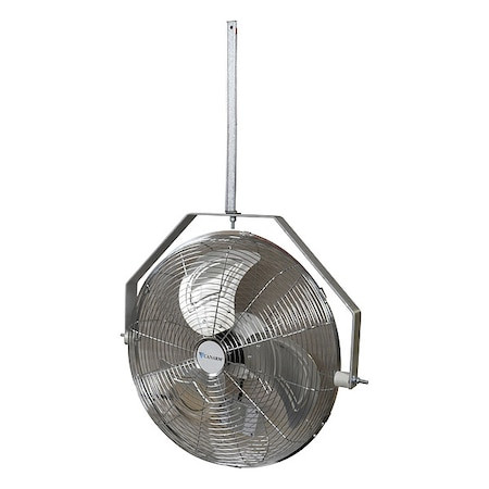 Industrial Fan, Ceiling Mount, 24 in Blade Dia, 120V, 7,951 cfm, Non-Oscillating