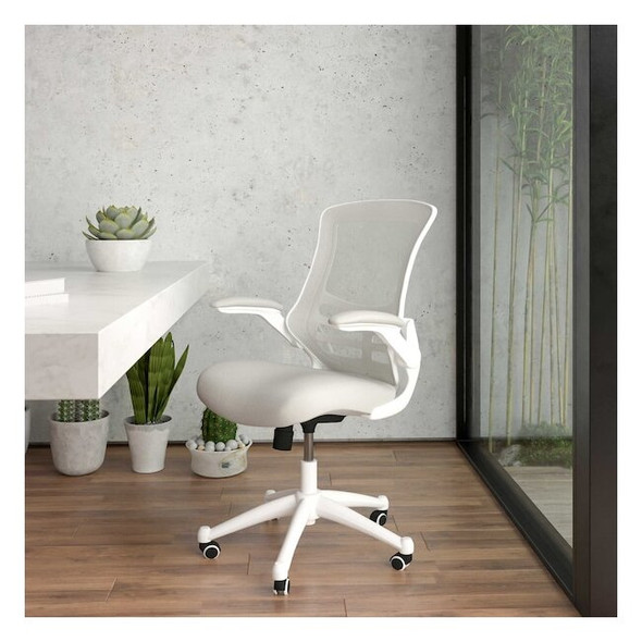 Flash Furniture Light Gray Mesh Mid-Back Chair BL-X-5M-WH-GY-GG