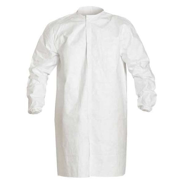 Disposable Lab Frock, Tyvek(R) IsoClean(R), Bound, Knee Length, White, 30 PK