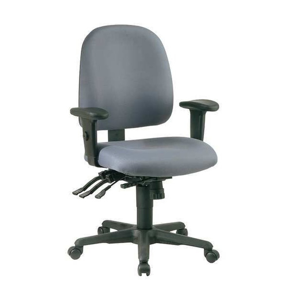 Desk Chair Desk Chair, Adjustable Arms, 3-1/2" Height, Fabric, Gray