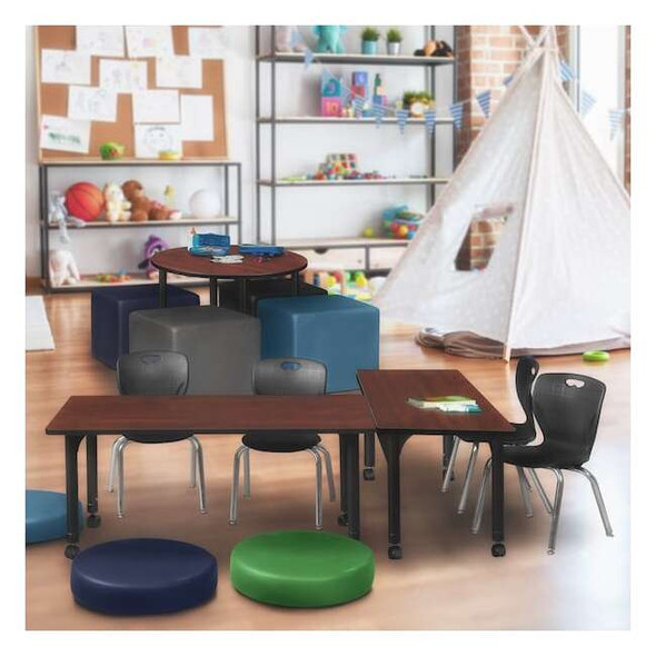 Kee 42 x 24 in. Height Adjustable Mobile Classroom Activity Table- Cherry