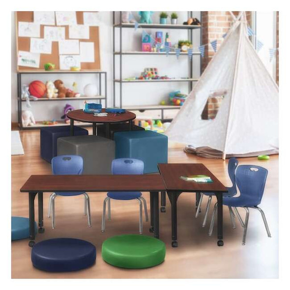 Kee 48 x 24 in. Height Adjustable Mobile Classroom Activity Table- Cherry