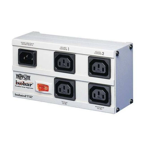 Tripp Lite Outlet Strip, Surge, 4 C13, IEC-320-C13, 6 ft., Light Gray EURO-4