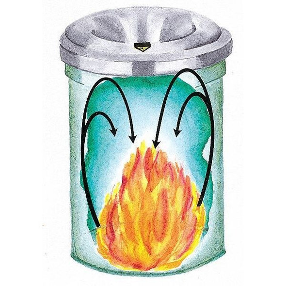 Justrite Trash Can Top,Funnel,Stays Open,Slvr 26506