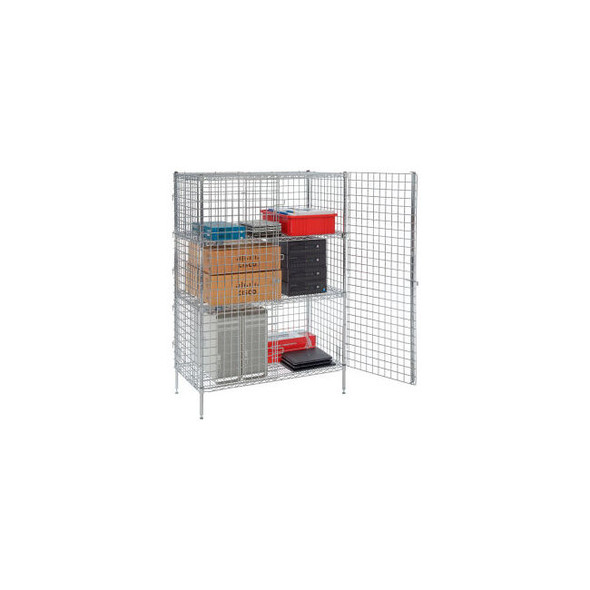Nexel Security Wire Shelving Unit 2 Quick Adjust Shelves 48""Wx18""Dx66""H Chrom