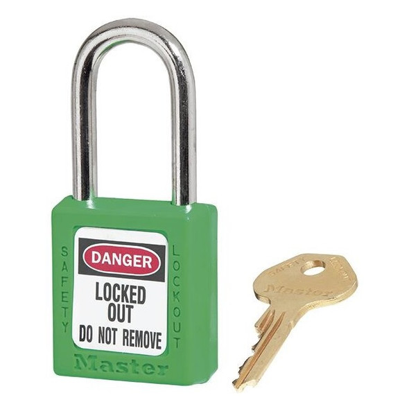 Master Lock® 410 Zenex™ Thermoplastic Safety Padlock, Green, 1/Each