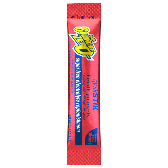 Sqwincher® Qwik Stik® Zero Single Serve, 0.11 oz Packs, 20 oz Yield