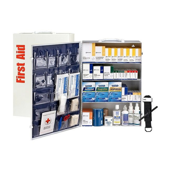 First Aid Kit and Housing, Metal Cabinet, 1,462 Components, 150 People Served