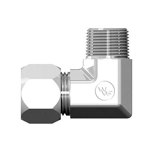 Weatherhead Elbow, Steel, Comp. 3/8 in, MNPT 1/2 in 7405X06X06