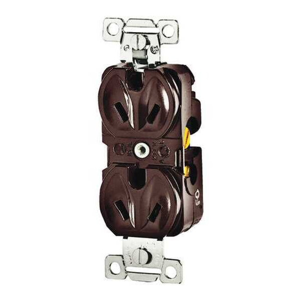 Bryant Receptacle,Brown,15A,Back/Side,2 Poles 5762