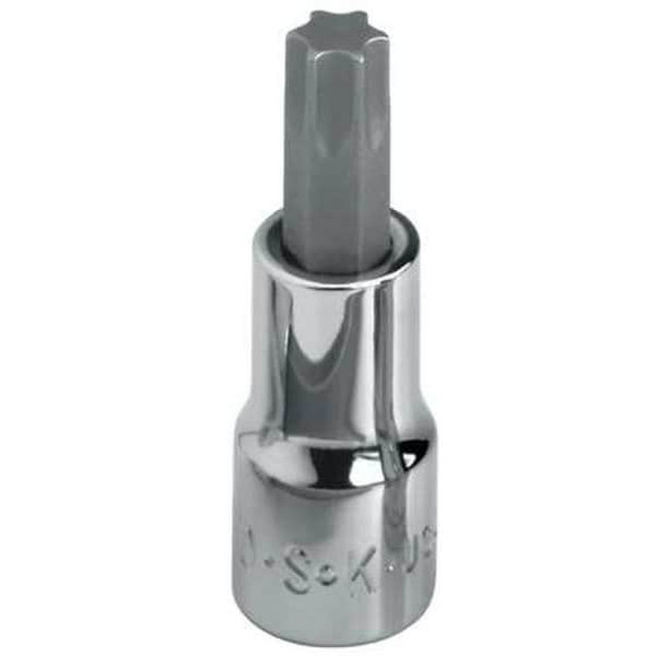 1/4 in Drive, T8 Torx(R) Socket, 6 Points, Socket Bit, 1/4 in, TpSz T8