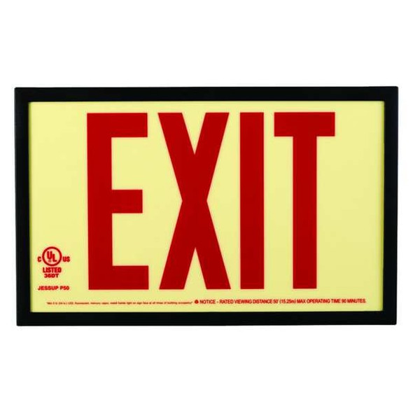 Manufacturer Varies Exit Sign,7 1/2 in x 13 in,Plastic GRAN3412