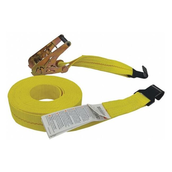 Manufacturer Varies Tie Down Strap,Flat-Hook,Yellow 55ET64