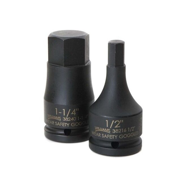 38220 Williams Socket Bit, 3/4 Inch Drive, 5/8 Inch Size, Hex, 3 1/2 inch OAL