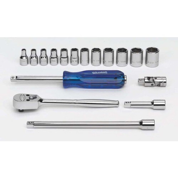 MSM-17HFTB Williams Socket/Tool Set, 17 Pieces, 6-Point, Metric