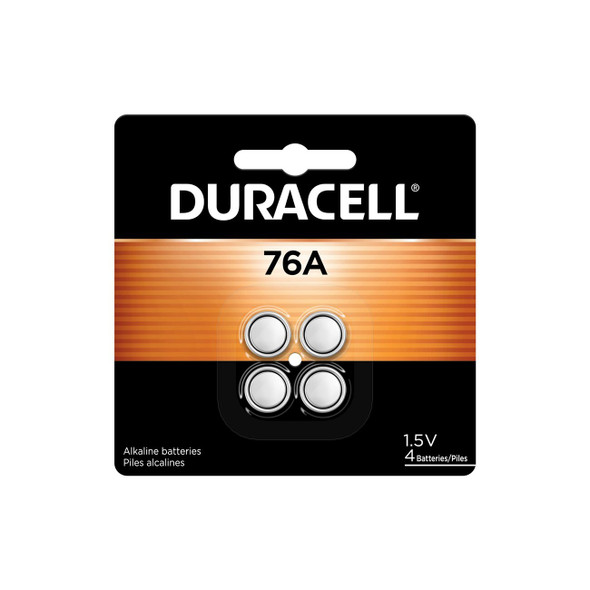 76AB4PK Duracell, Specialty Alkaline Battery, 76A/LR44, 1.5 V, 4PK