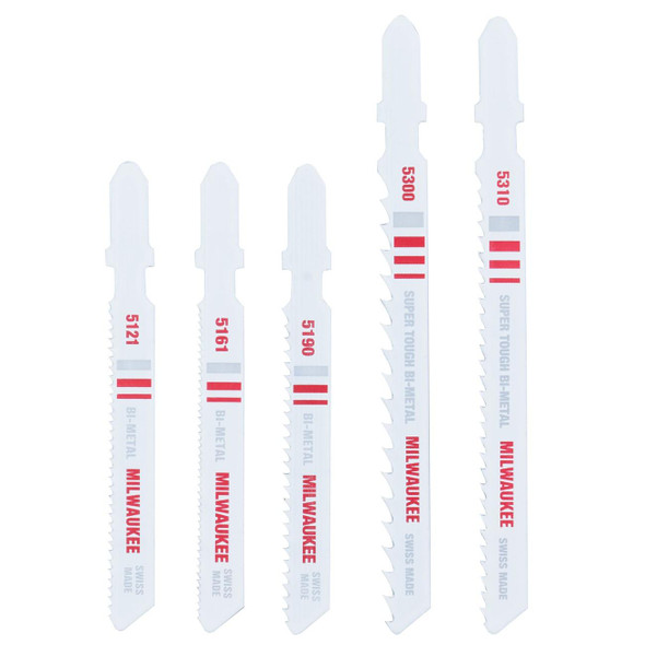 49-22-1168 Milwaukee 5PC Wood and Metal Cutting U Shank Jig Saw Blade Set