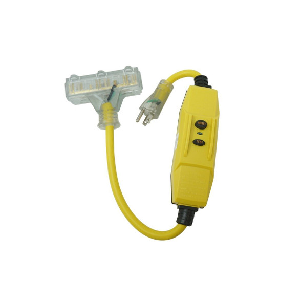 26020008-6 Coleman Ground Fault Circuit Interrupters,12/3 SJTW,L 2',Amps 15,Voltage 125 VAC,Yellow
