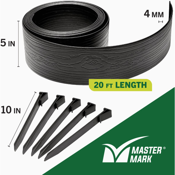 Master Mark 5 In. x 20 Ft. Black Terrace Board