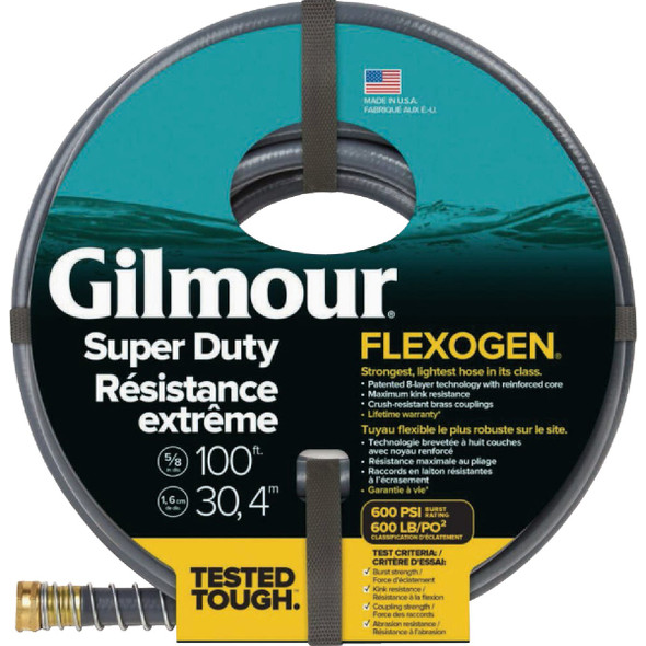 Gilmour Flexogen 5/8 In. Dia. x 100 Ft. L. Super Duty Garden Hose 874001-1021