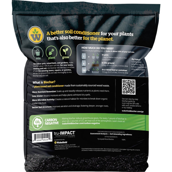 Wakefield Biochar 4 Qt. Premium Plant-Based Soil Conditioner 4206 714660