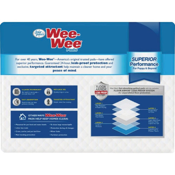 Four Paws Wee-Wee 28 In. x 30 In. Odor Control X-Large Dog Pads (30-Pack) 100546918 714738