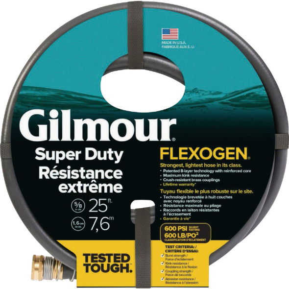 Gilmour Flexogen 5/8 In. Dia. x 25 Ft. L. Super Duty Garden Hose 874251-1003