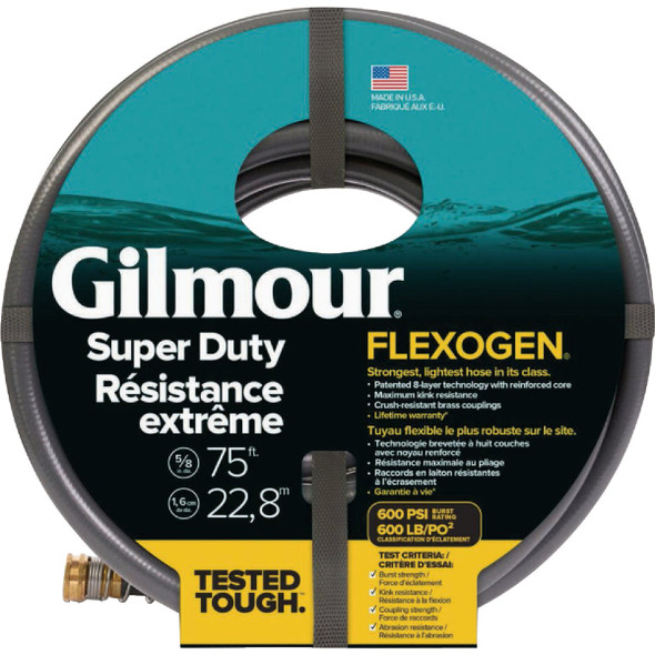 Gilmour Flexogen 5/8 In. Dia. x 75 Ft. L. Super Duty Garden Hose 874751-1004