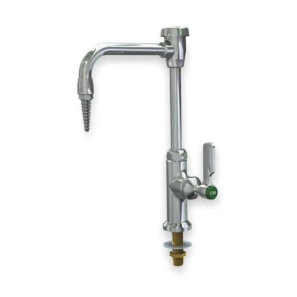 Watersaver Manual Laboratory Faucet, Single Hole Mount, Chrome 1 Hole L614VB-LE