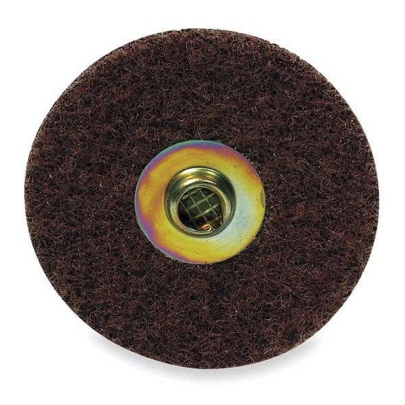 Hook-and-Loop Surface Conditioning Disc, 4" Dia, No Hole, Aluminum Oxide, 50 Grit, Non-Woven Type